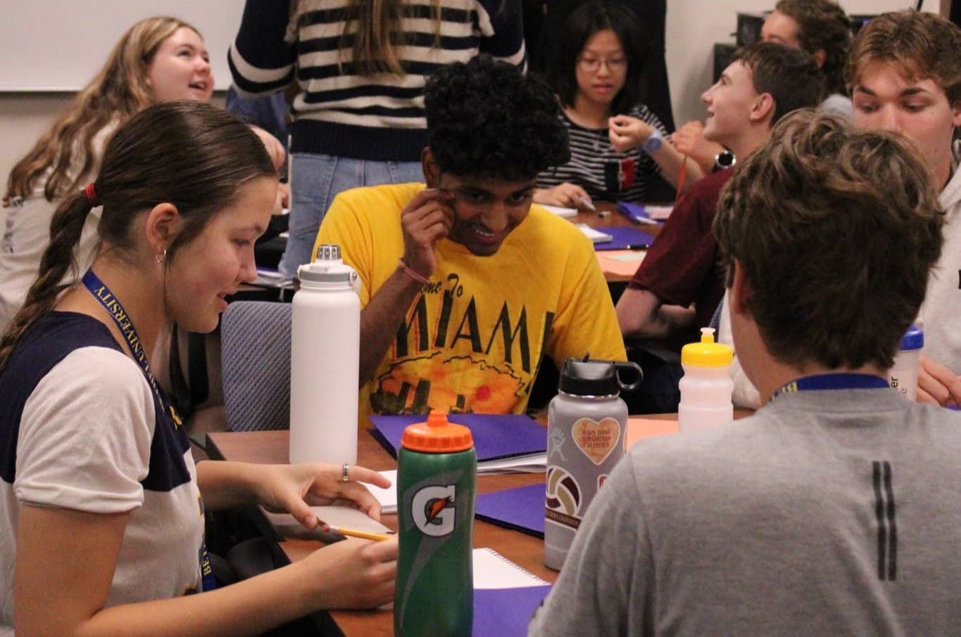 Students attending the Business Academy