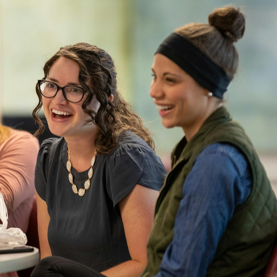 Students interact in a Bethel Seminary class