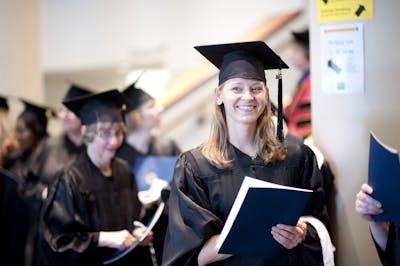 A graduate student at graduation.