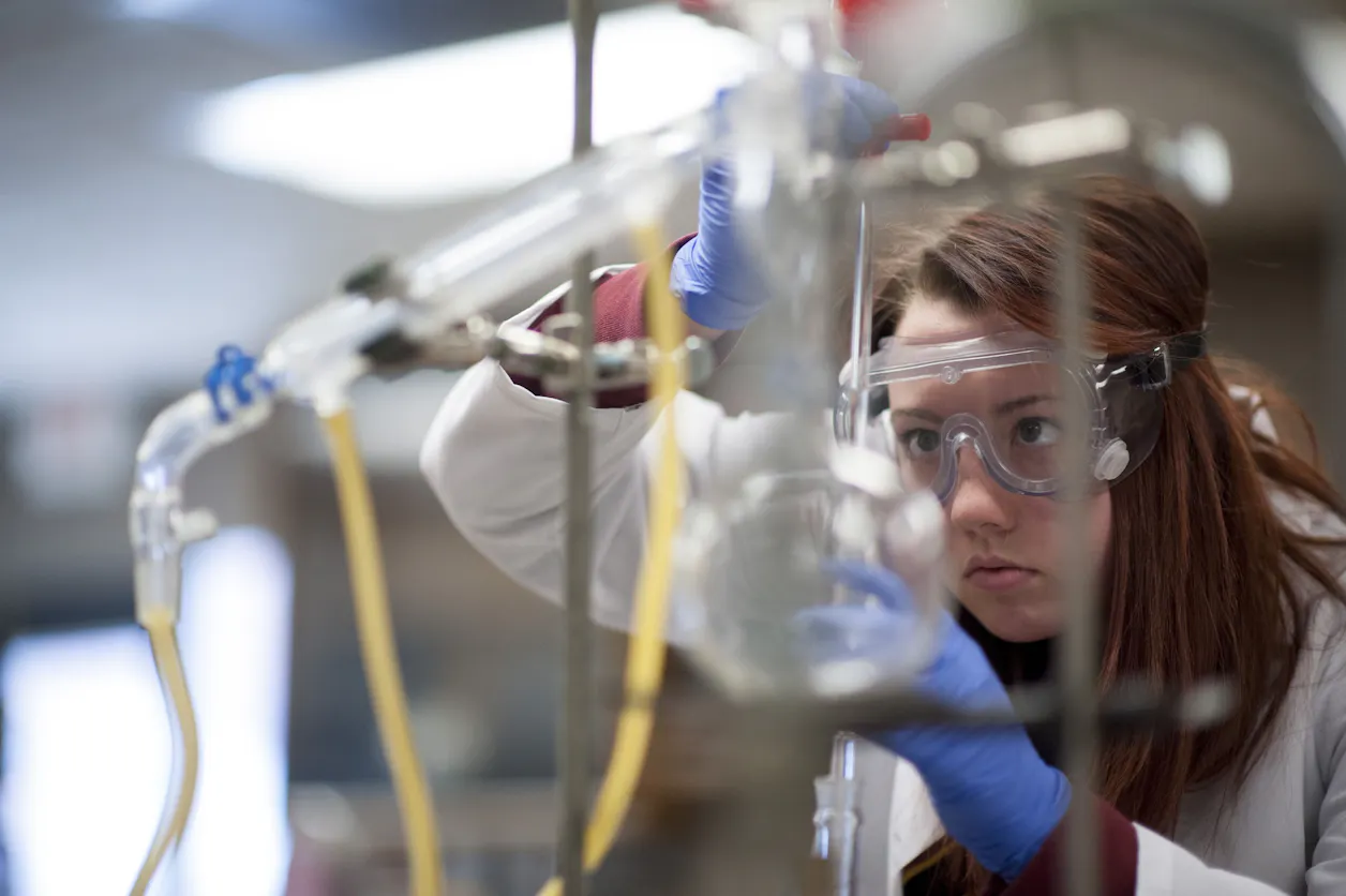 A chemistry student in the lab.