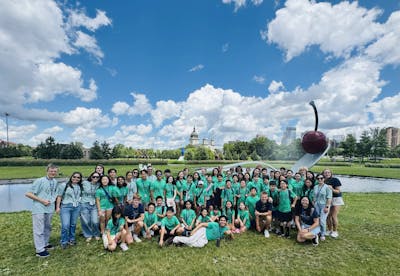 Picture of students in the Piano camp at the Walker Art Center