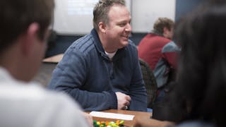 Students work on an activity during class.