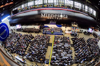 Bethel Alum Christens USS Minnesota