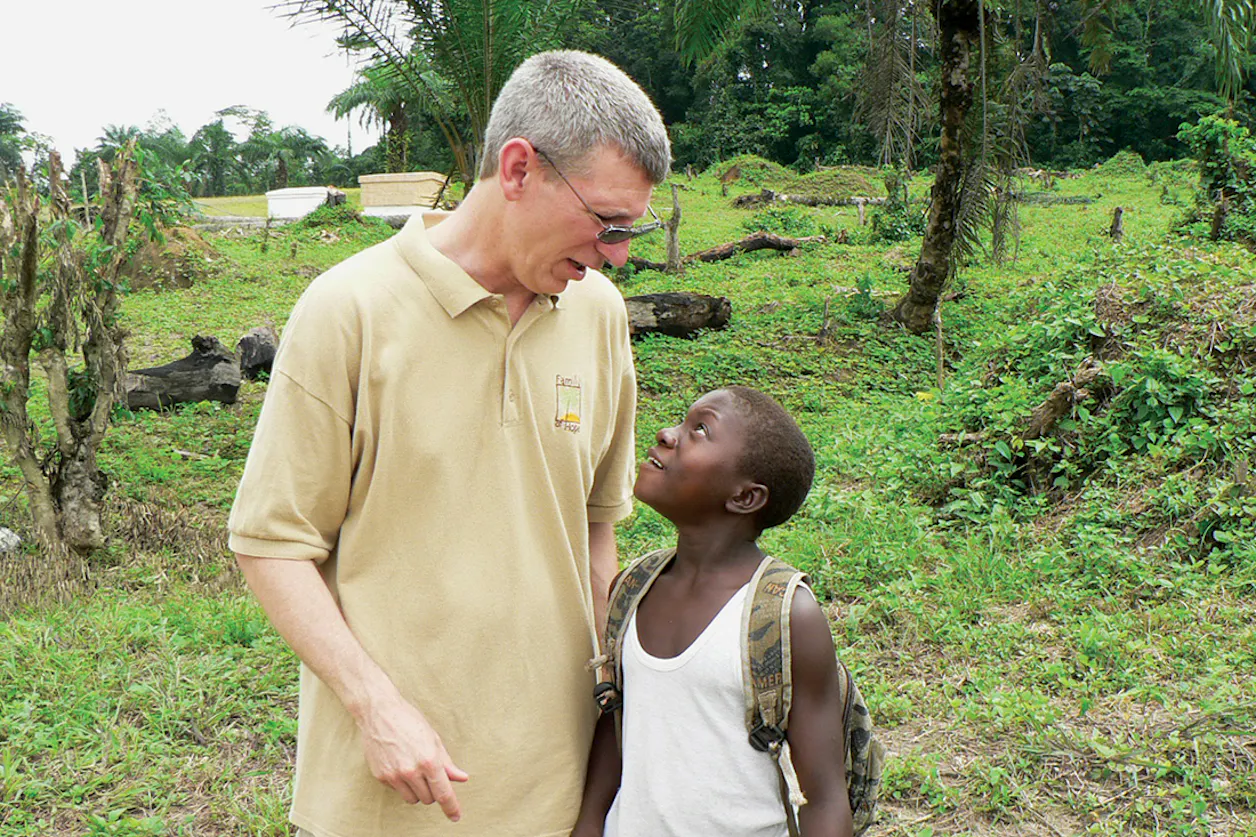 Barrett Fischer with Zondo Town Boy