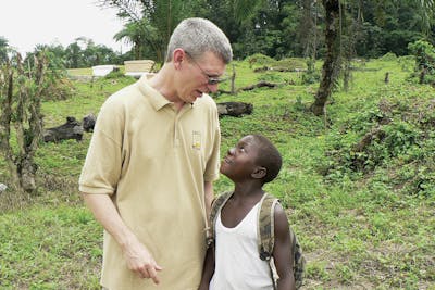 Barrett Fischer with Zondo Town Boy