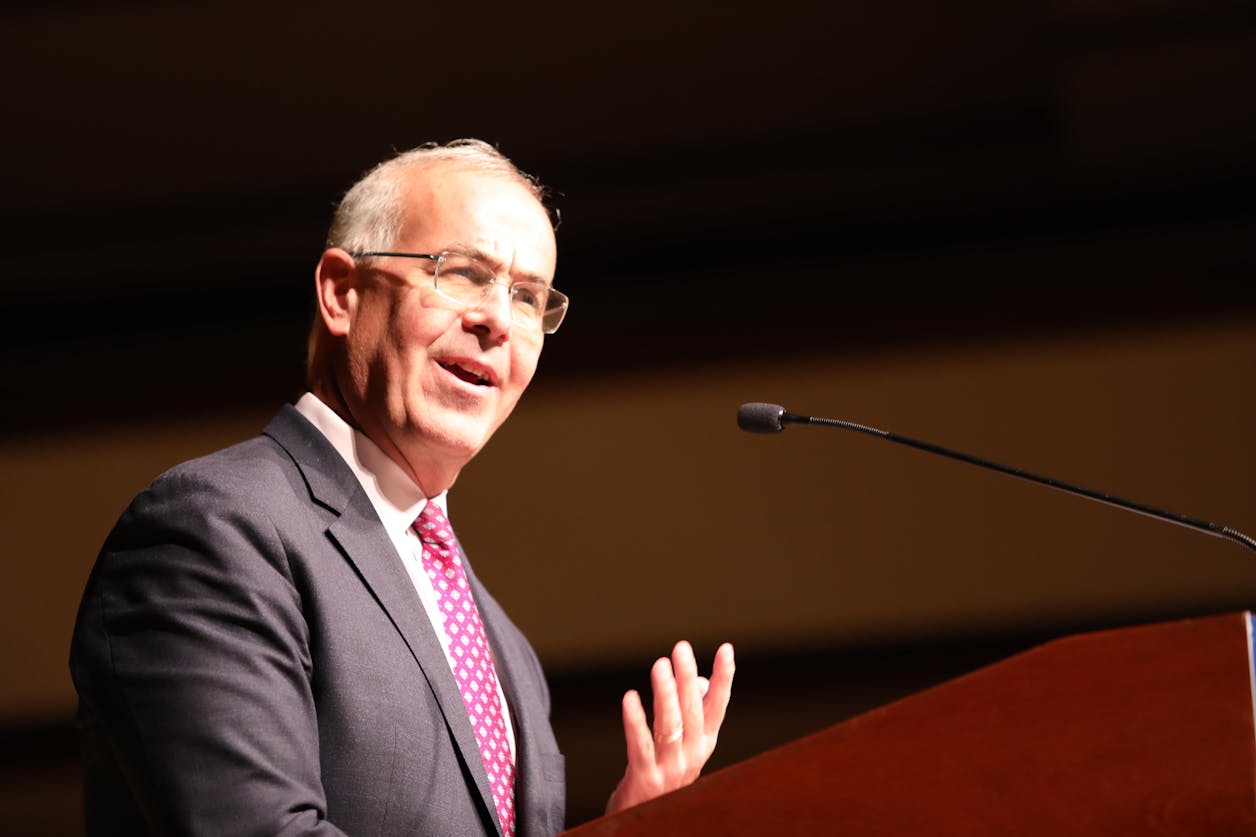 New York Times columnist David Brooks speaks in an event in Benson Great Hall.