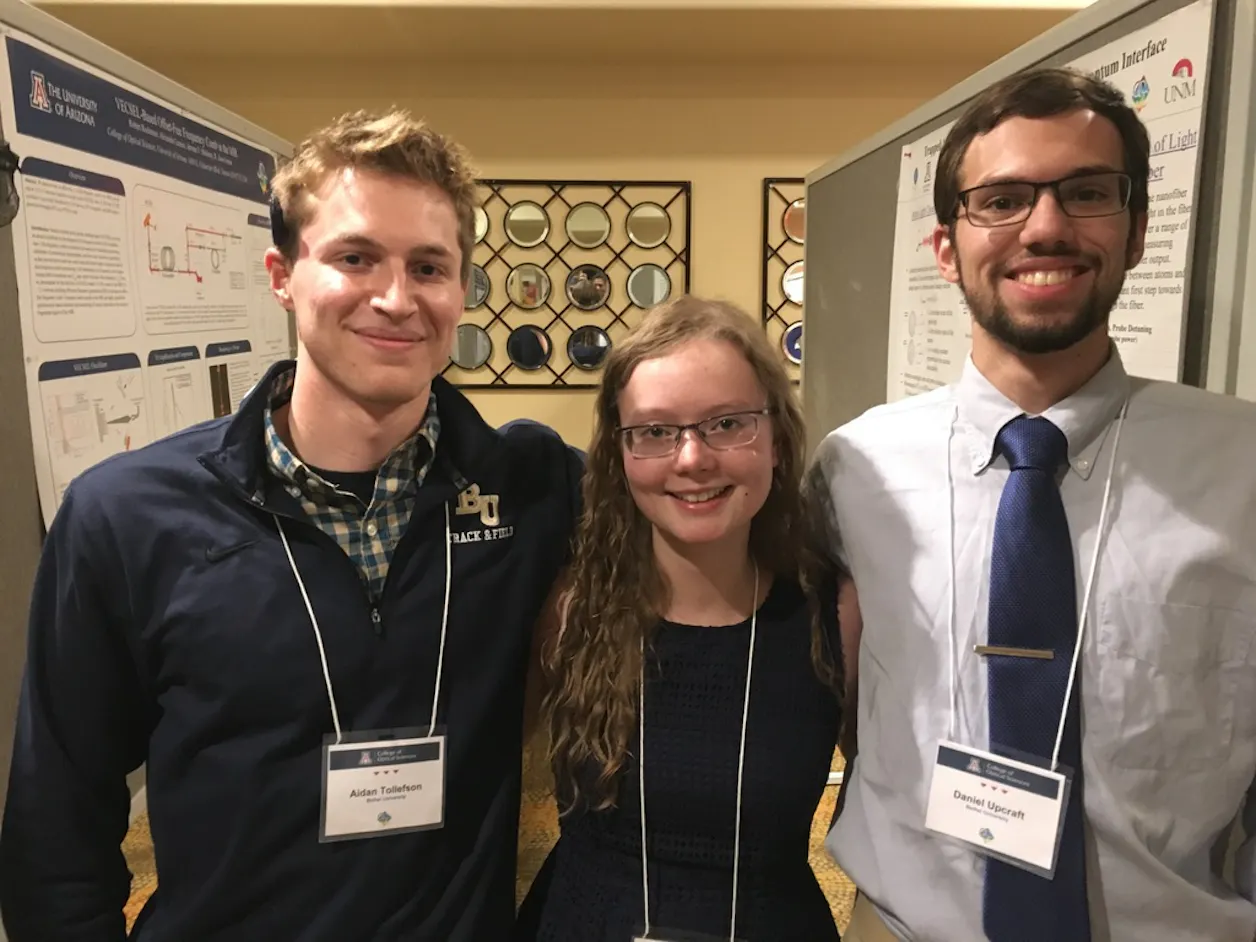 Physics and engineering students presenting research at the University of Arizona. 