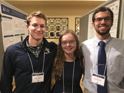 Physics and engineering students presenting research at the University of Arizona. 