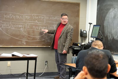 Professor of Biblical Studies Juan Hernández, Jr. has taught biblical Greek for decades—but this semester, he's doing it in Spanish.