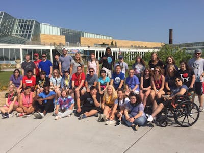 Students and mentors on a field trip with the BUILD program