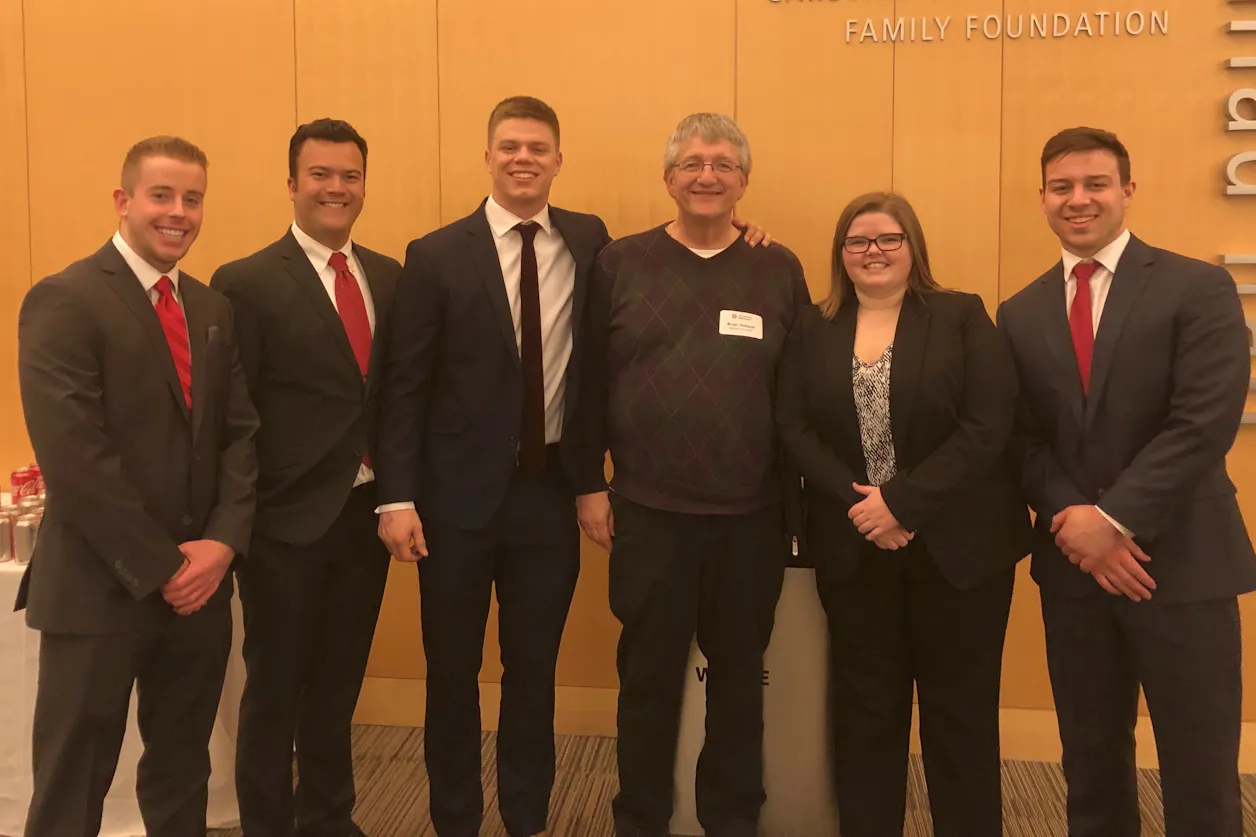 Bethel's Chartered Financial Analyst team and their faculty advisor