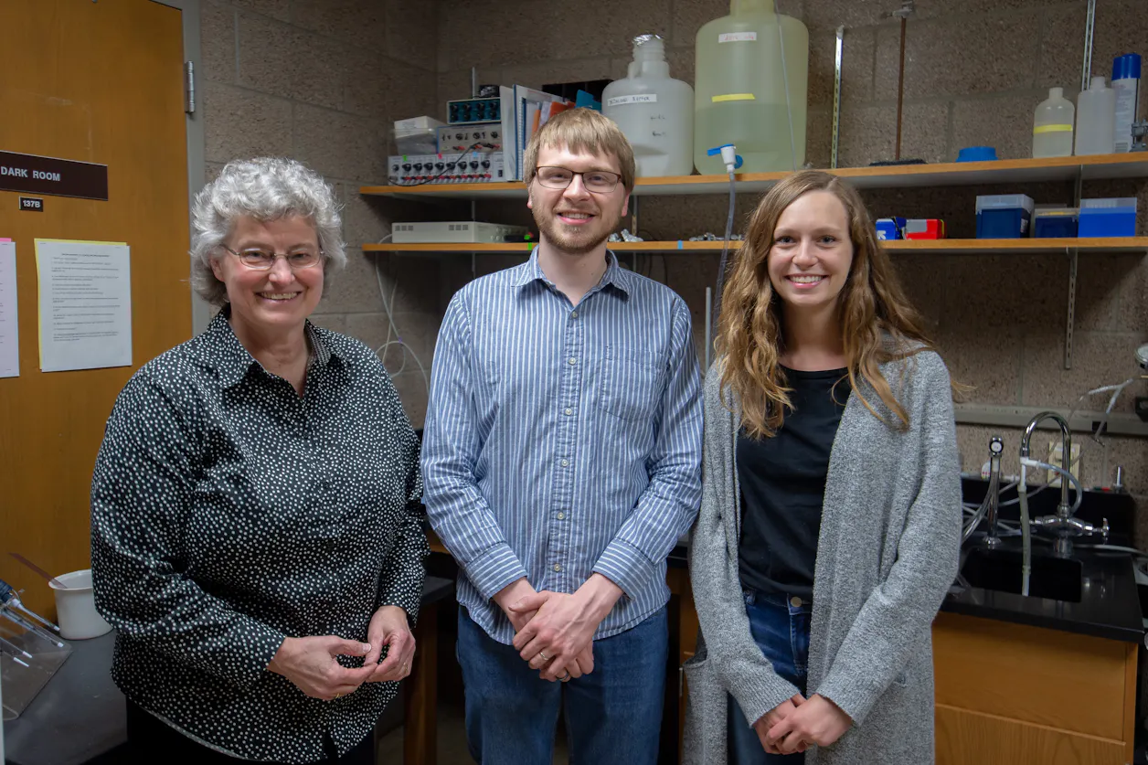 Teresa DeGolier, Clayton Neuenschwander ’19, and Abby Puk ’19 