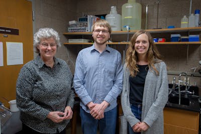 Teresa DeGolier, Clayton Neuenschwander ’19, and Abby Puk ’19 