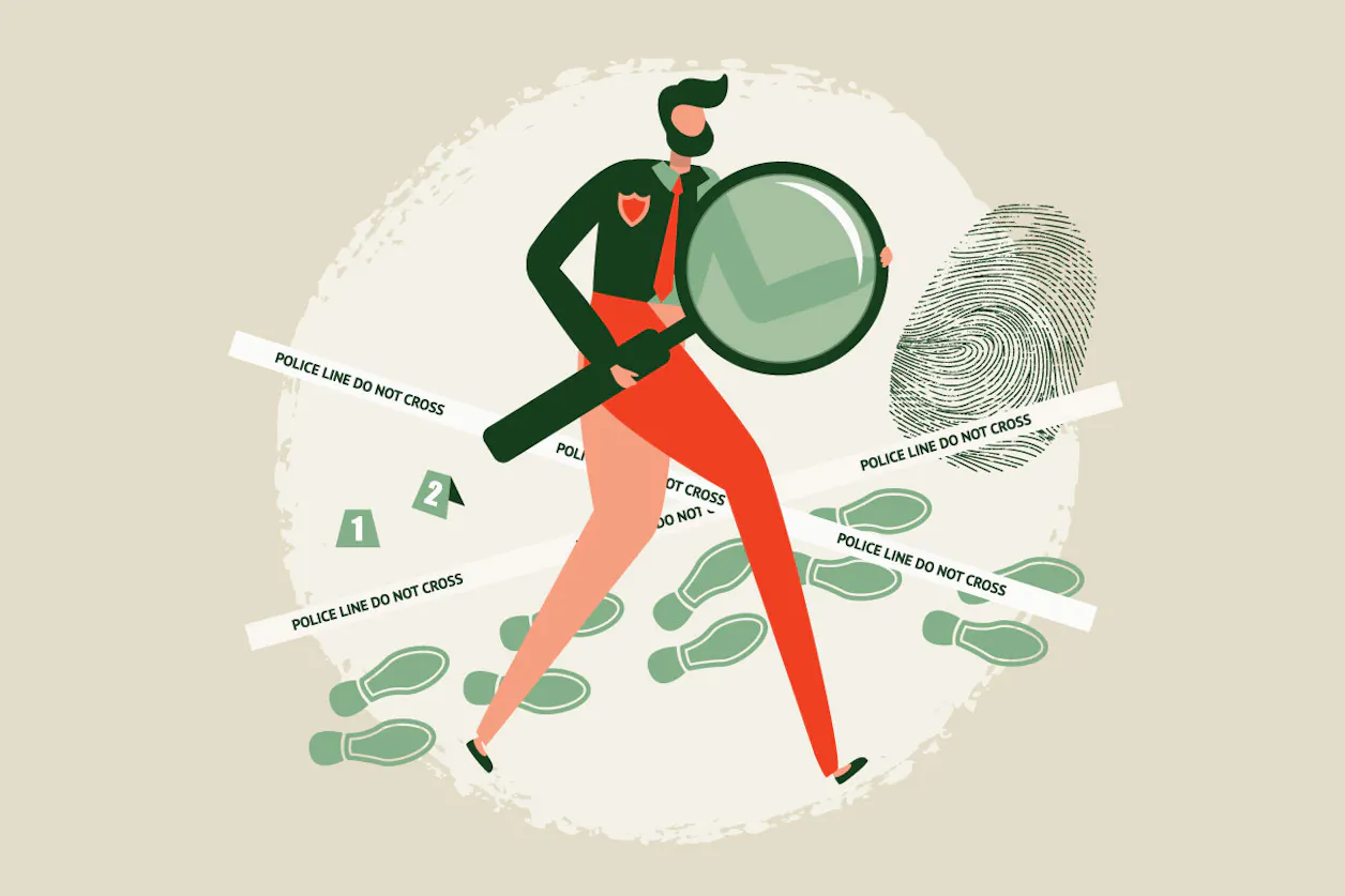 Illustration of a detective