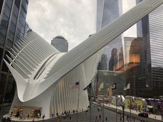 The World Trade Center Transit Hub features a retractable seam down the middle of the roof that opens each September 11, when the sun lines up directly with it.