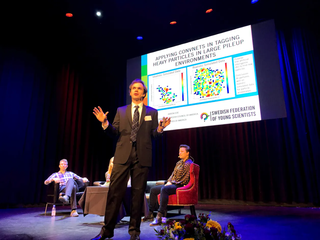 Aaron Coe '19 was awarded the Swedish Council of America’s (SCA) Glenn T. Seaborg Science Scholarship, which included a trip to Nobel Week to present his own research and learn from some of the brightest minds in science.