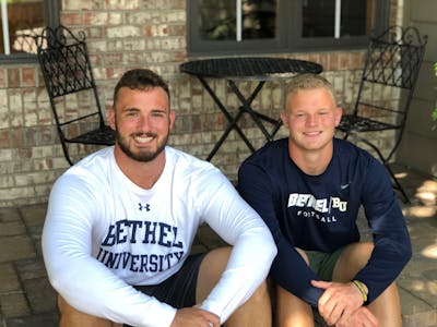 Brandt brothers—Dave '22 and Luke '24—at their home in Colorado. 