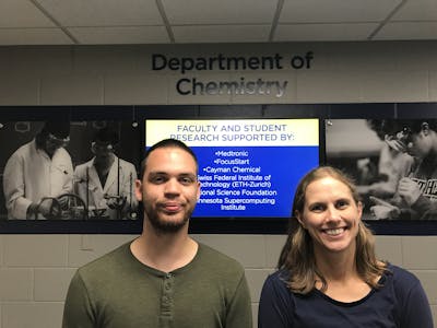 Professor Stacey Stoffregen and Jesse Mojeske ’20