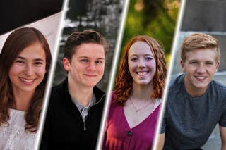 Four students who've been selected as Physics and Engineering Program Scholars at Bethel University