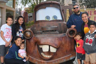 Sarah Sanchez '17 and some of her siblings, nieces, and nephews when they visited Disneyland in 2019.