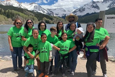 Sarah Sanchez '17 and part of her extended family at their annual church summer camp.