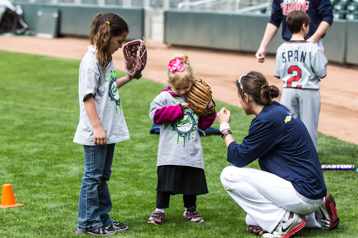 Chelsey Falzone has one message for the kids who show up at the Minnesota Twins' youth training camps: You belong here.