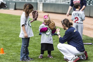 Chelsey Falzone has one message for the kids who show up at the Minnesota Twins' youth training camps: You belong here.