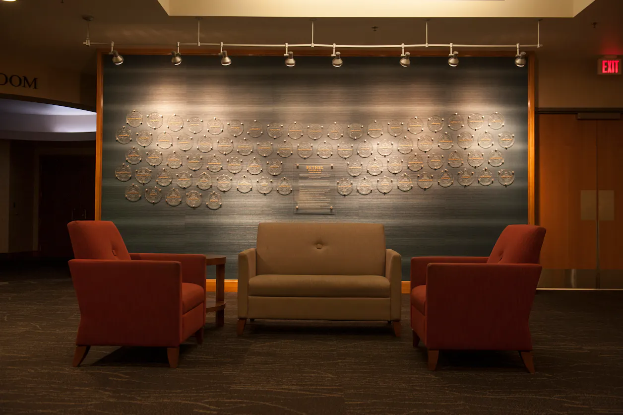 In honor of their parents, the Fauth family has offered a gift to create the Curt and Zelda Fauth Alumni of the Year Wall, which is located on the 4th level of the Brushaber Commons.