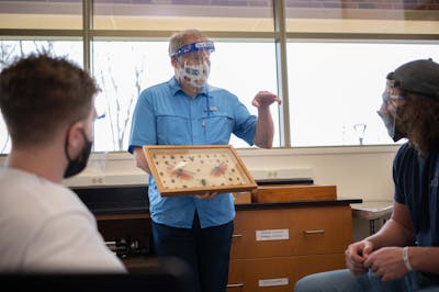 Professor of Biology Jeff Port uses the department's teaching collections in his lab.