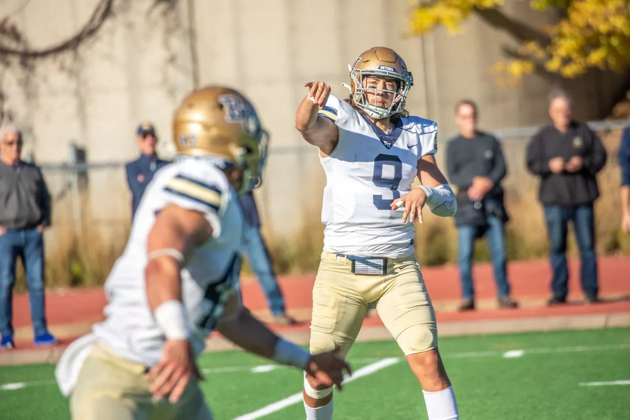 "The day I decided to transfer, I told the coaches that I was going to play football at Bethel," Roste says. "So just the school in general, the people, and the environment—those are the main reasons I chose Bethel. The football piece is a special added bonus because, like I said, I get to hang out with some really amazing people every single day within the team."