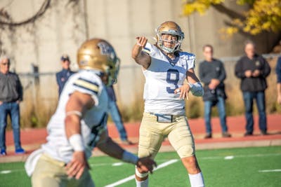 "The day I decided to transfer, I told the coaches that I was going to play football at Bethel," Roste says. "So just the school in general, the people, and the environment—those are the main reasons I chose Bethel. The football piece is a special added bonus because, like I said, I get to hang out with some really amazing people every single day within the team."