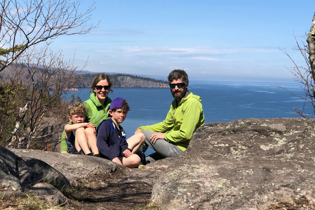 Ruth and her husband, Justin, with their two sons. 