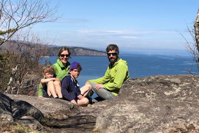 Ruth and her husband, Justin, with their two sons. 