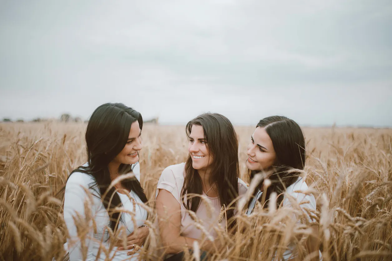 The founders of Three Farm Daughters from left to right: Grace (Sproule) Lunski ’17, GS’18, Mollie (Sproule) Ficocello ’14, and Annie (Sproule) Gorder ’11