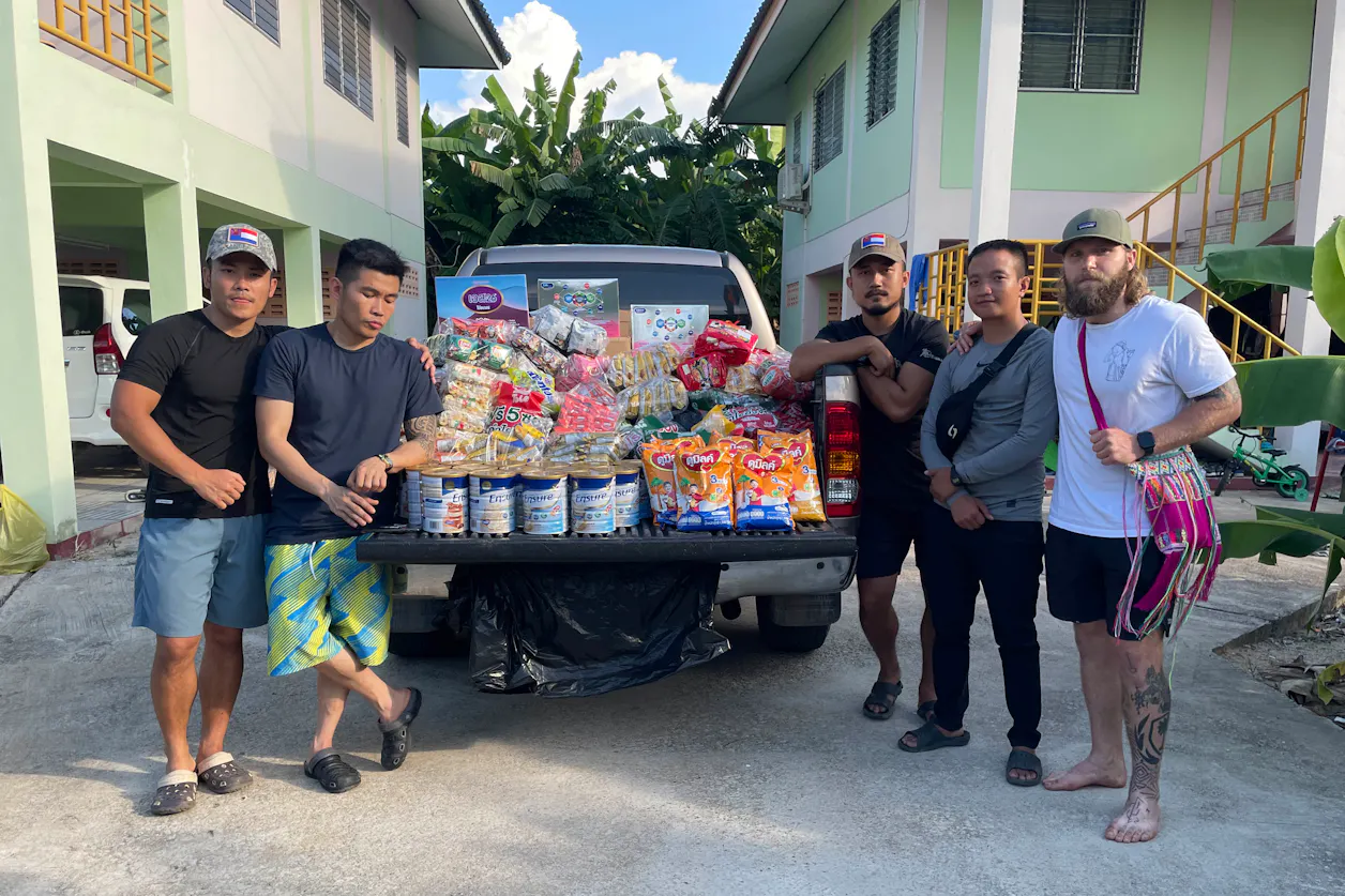 Photo of group delivering supplies in Myanmar