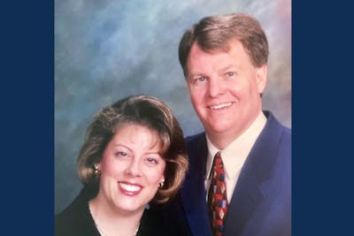 Becky Wahlund with her late husband, Craig Wahlund S’83.