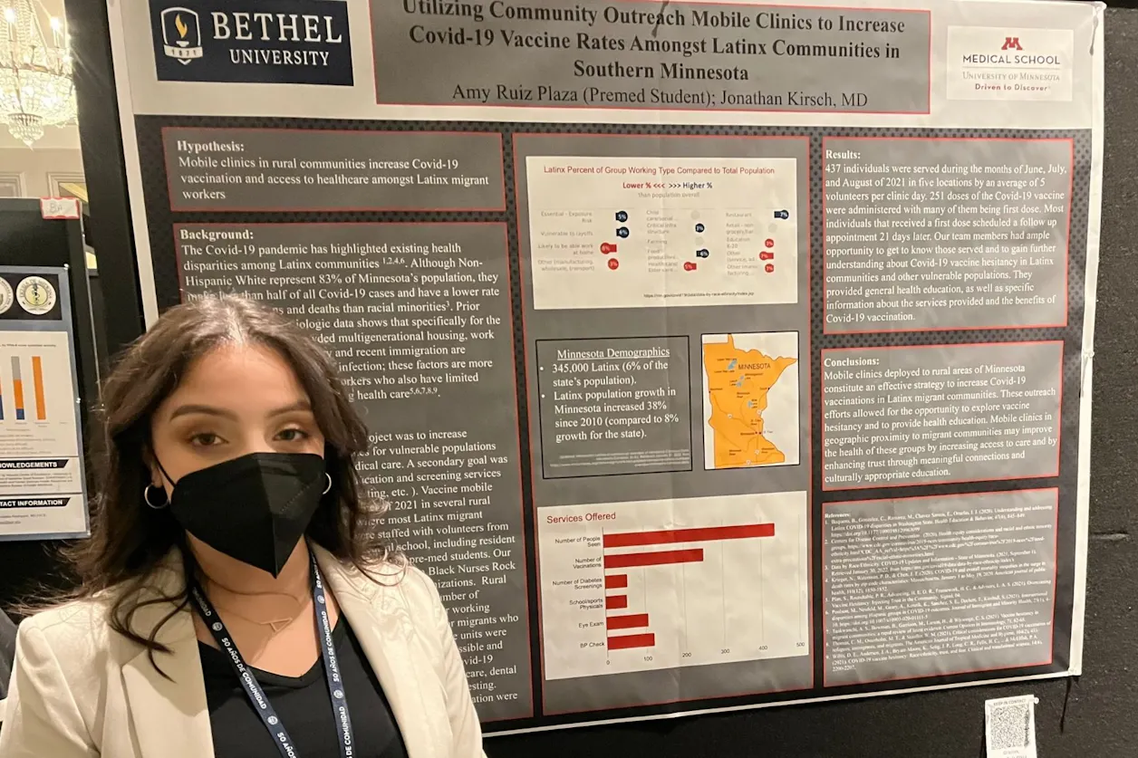 Pre-med biology major Amy Ruiz Plaza '23 presented her research at the 2022 LMSA National & Northeast Regional Conference in March. 