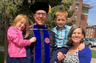 Jud Murchie celebrating his Ph.D. graduation from Syracuse University in 2017. 