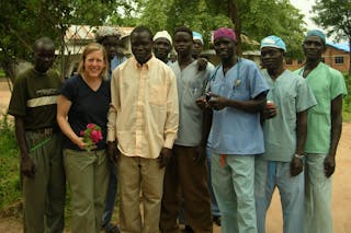 Dr. Krista Kaups ’79 and staff members from Lui Hospital in South Sudan. 