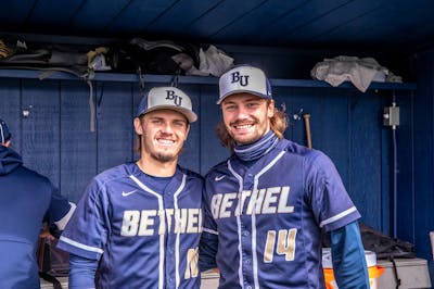 Marcus Krupke '22 with brother and fellow teammate Jordan Krupke '24 (left)