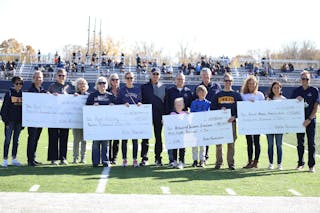 The Bethel University Foundation presented the Strategic Growth Awards during halftime at the Bethel versus St. Olaf football game on October 29, 2022. 