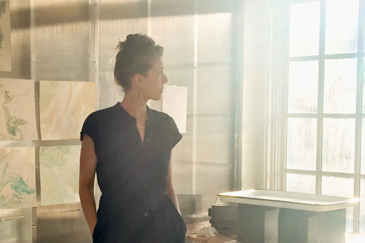 Interdisciplinary artist Skye Gilkerson ’04 in her studio.
