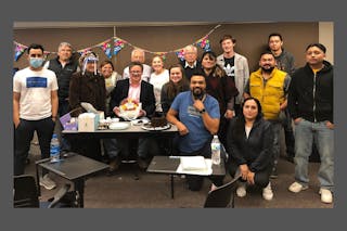 Professor of Biblical Studies Juan Hernández, Jr. has been teaching Intro to Bible for 16 years, and this is the first time his class surprised him with a birthday celebration. 