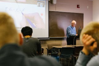 Professor of Mathematics Bill Kinney teaching at Bethel University