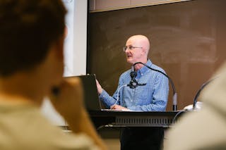 Professor of Mathematics Bill Kinney teaching at Bethel University