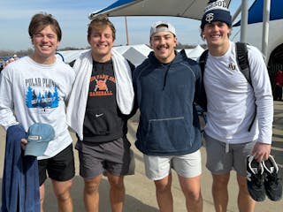 Ellingson and his friends participate in a Polar Plunge fundraiser for Special Olympics MN