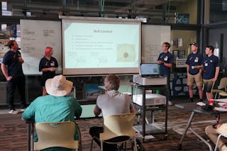 Photo from the Team Oral presentation for the competition, held at the University of Minnesota the evening before the launch day. 