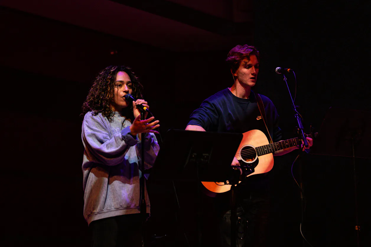 Bethel students leading worship at a Vespers service