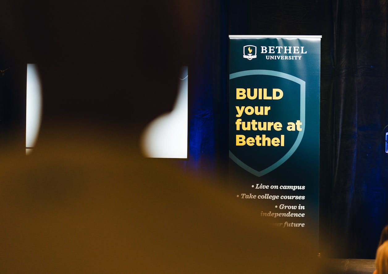Sign at Bethel University reads ‚ÄòBUILD your future at Bethel‚Äô.