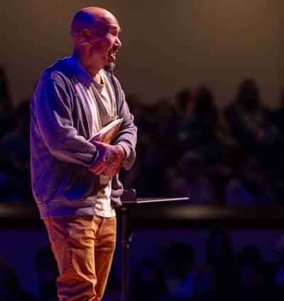 Francis Chan speaking in Chapel